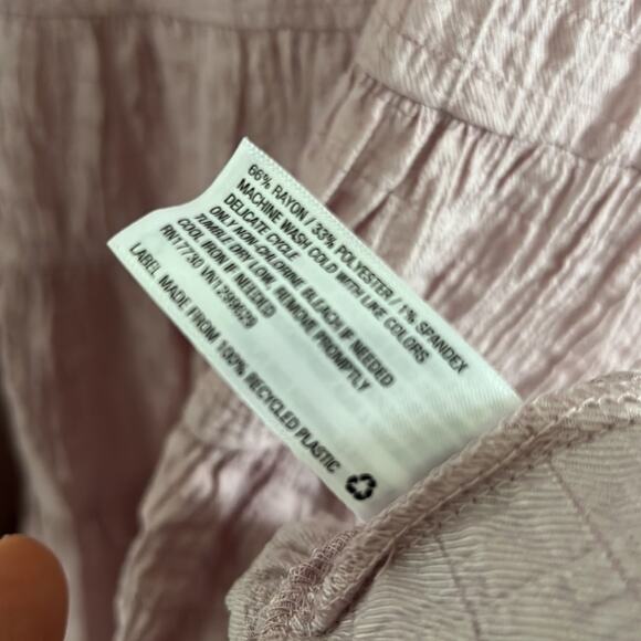 Knox Rose Crinkle Babydoll Dress Boho Neutral Feminine Preppy Coastal Classic S - Picture 7 of 7